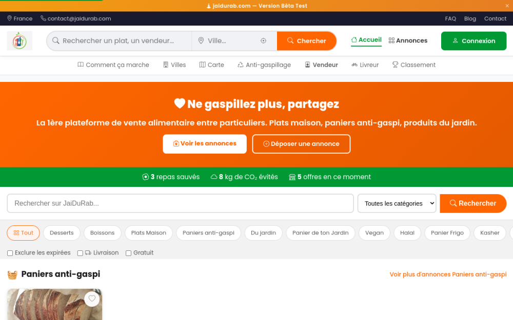 JaiDuRab — Marketplace anti-gaspillage alimentaire