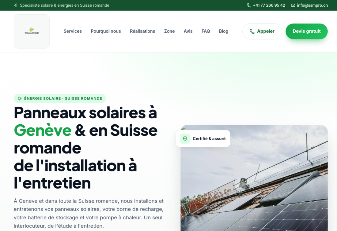 SSM — Énergie solaire — Énergie solaire & photovoltaïque