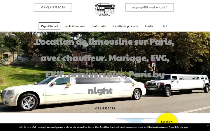 Site de 123 Limousines Paris — Transport, réalisé par Tourak Digital