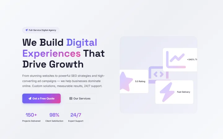 Site de AT Digital — Agence, réalisé par Tourak Digital