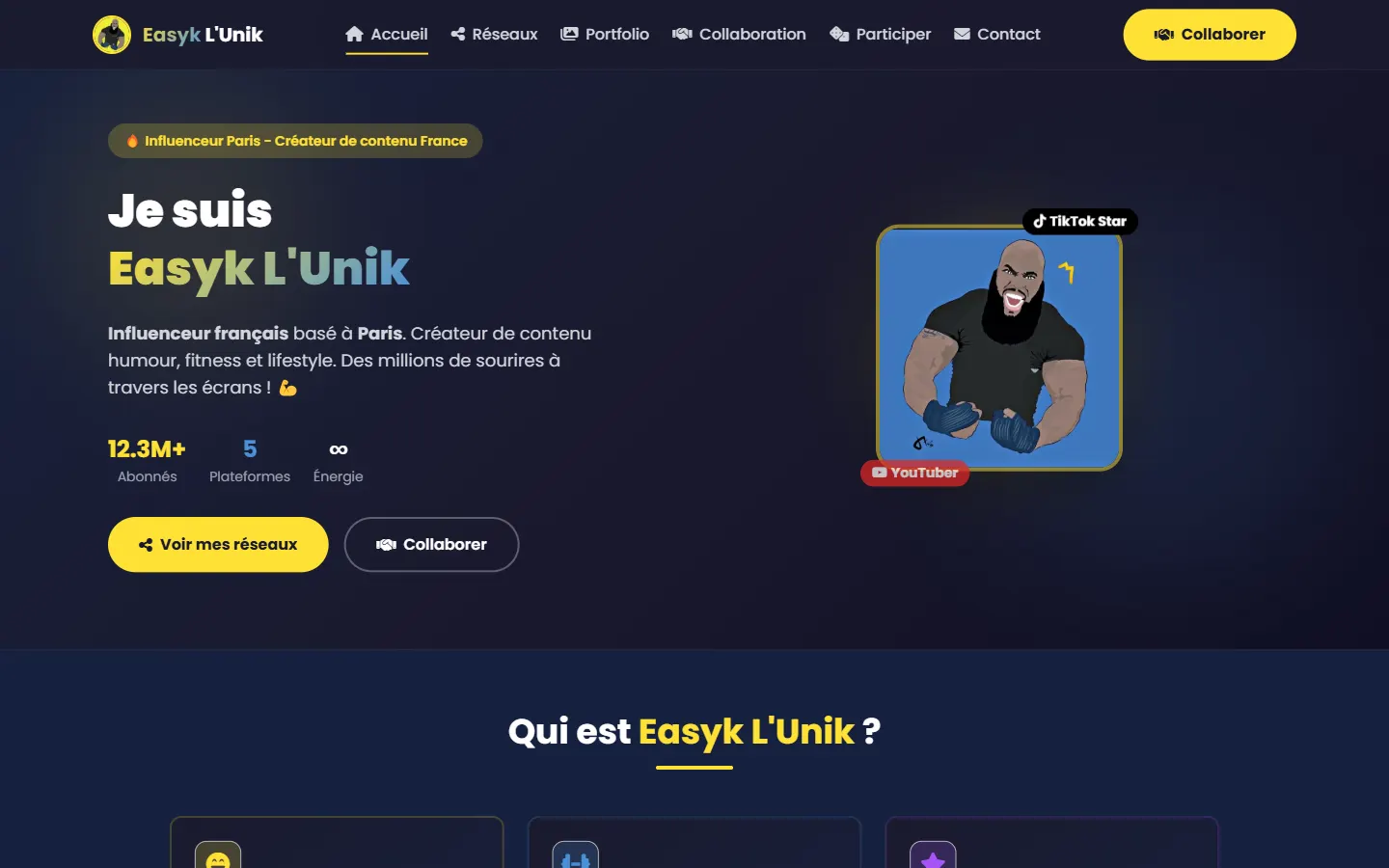 EasyKunik — Portfolio influenceur / createur de contenu