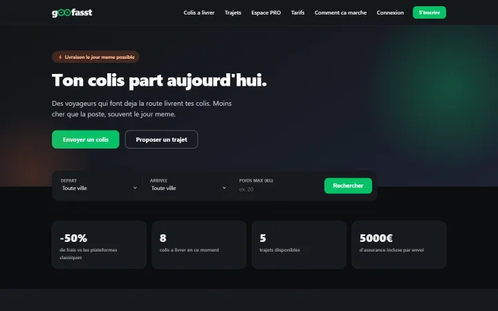 Site de Goofasst — Produit Tourak, réalisé par Tourak Digital