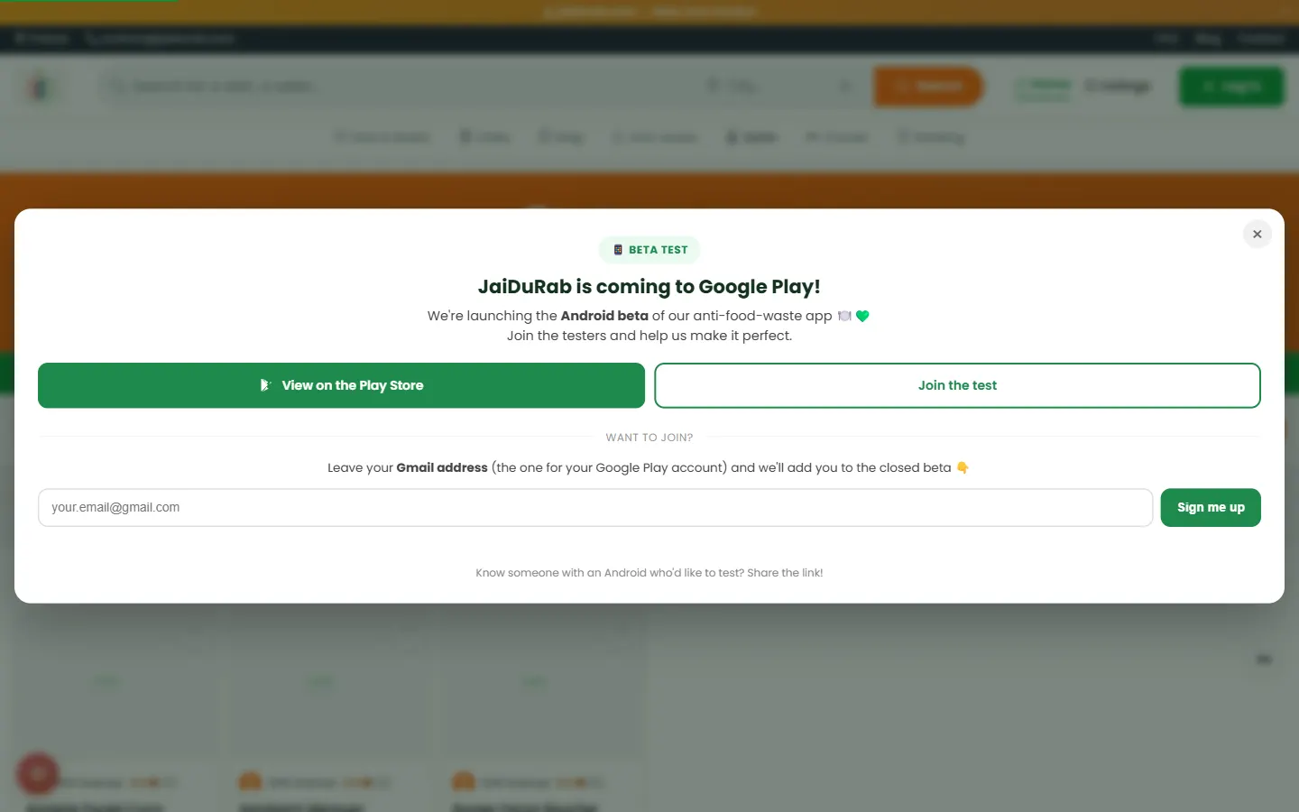 JaiDuRab — Marketplace anti-gaspillage alimentaire