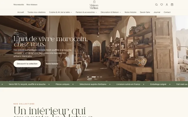 Site de Maison Mélitsa — E-commerce, réalisé par Tourak Digital