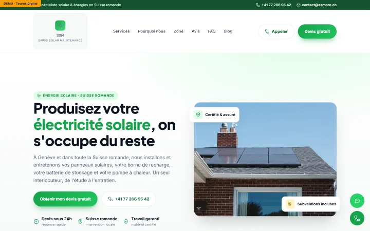 Creation de site energie solaire par Tourak Digital - SSM