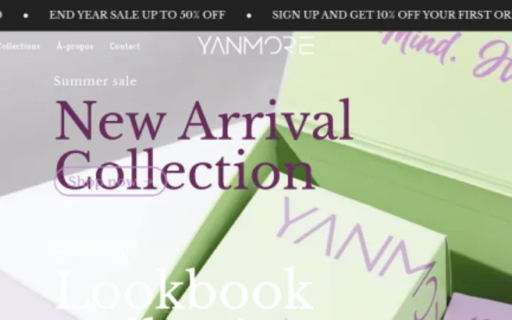 Site de Yanmore — E-commerce, réalisé par Tourak Digital